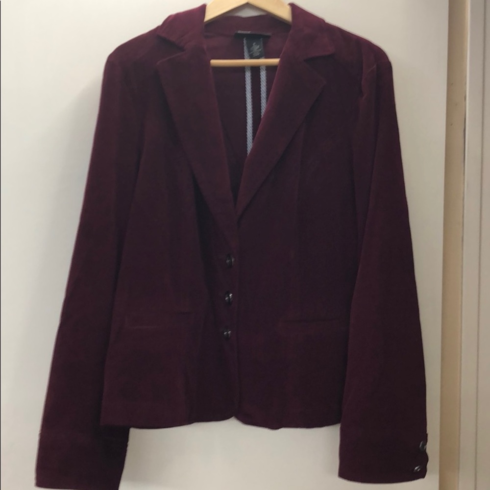Burgundy Lane Bryant blazer